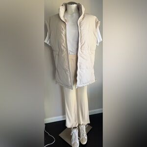 H&M Light Beige Puffer Vest Sz M